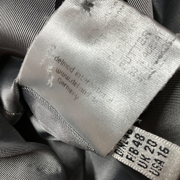 DELMOD Vintage Wool Blend Fully Lined Houndstooth 3 Button Blazer Turn Up Cuffs - Picture 10 of 12